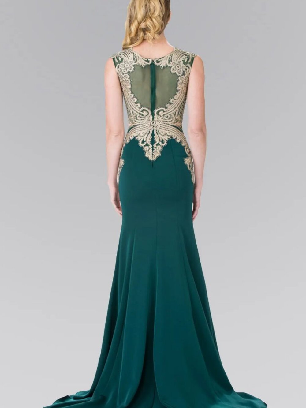 NEW GREEN Jersey Evening Gown Floor Length Formal Elegant Stunning GL1461